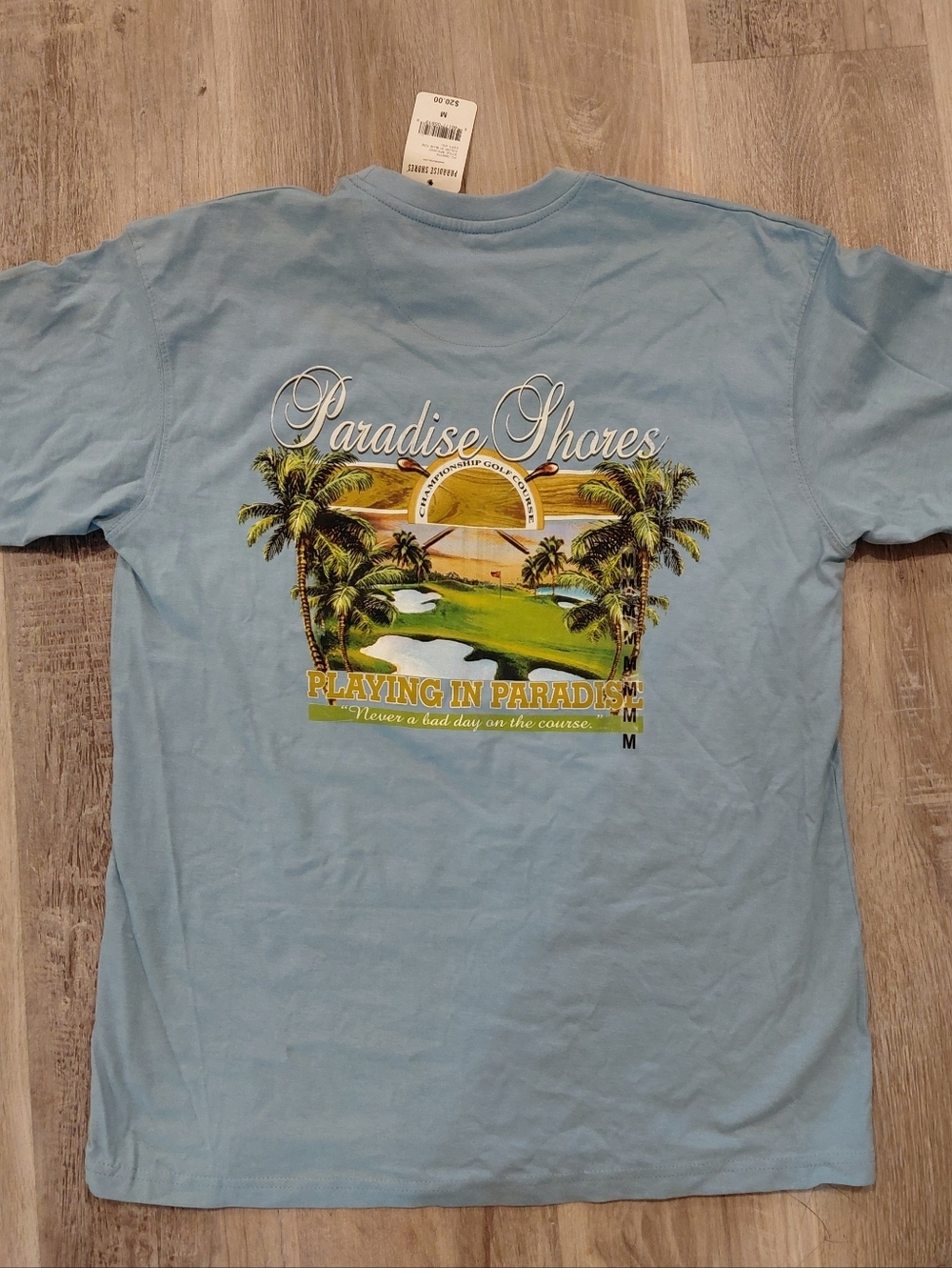Paradise Shores Men’s Light Blue Graphic Tee